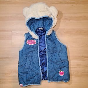 Kawaii White Bear Hooded Vest by EyeScream Women Size Medium